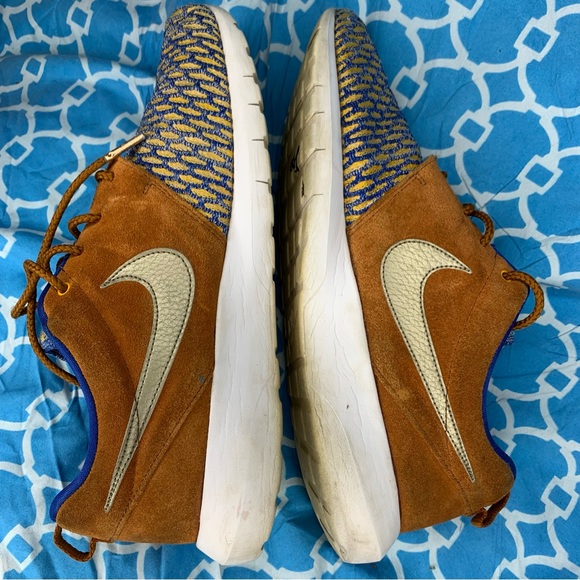 Nike Men’s size 10 Roshe NM flyknit PRM premium brown mocha navy casual sneakers - Picture 6 of 11